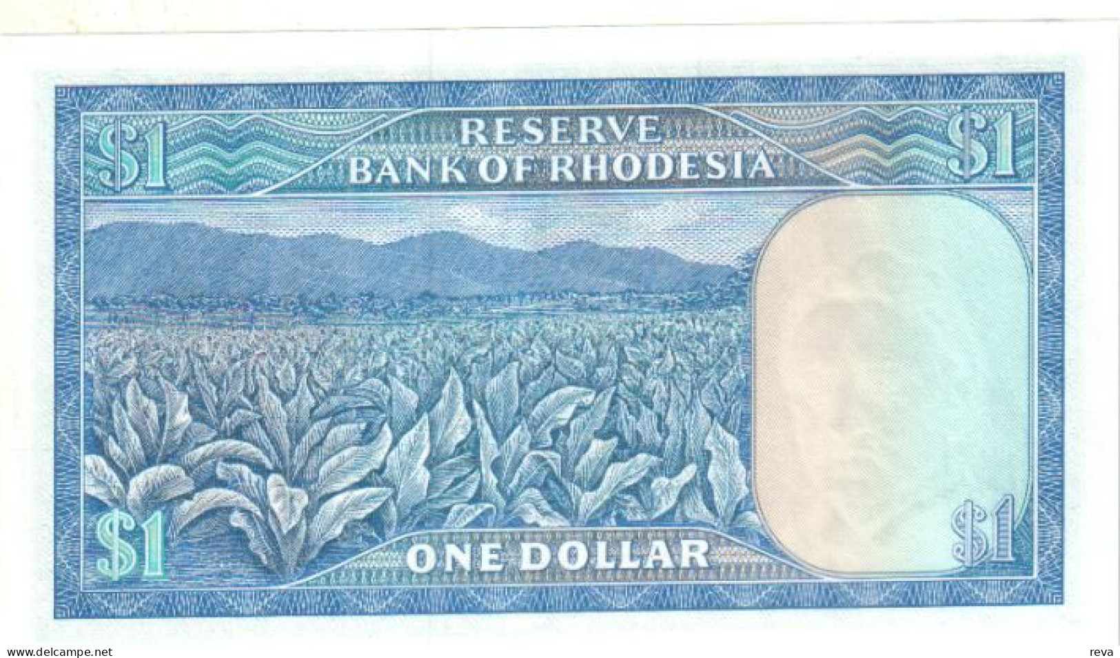 RHODESIA $1 BLUE EMBLEM FRONT CROP FIELD  BACK DATED 02-08-1979 P.30c VF READ DESCRIPTION!! - Rhodesië