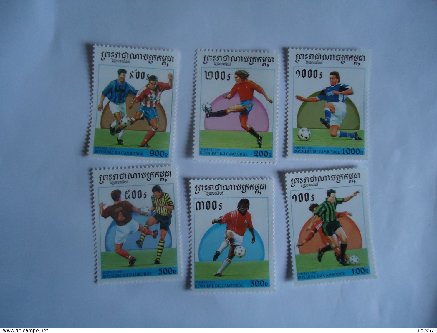 CAMBODIA .  MNH 6 STAMPS 1997 FOOTBALL WORLD CUP. FRANCE-98 - 1998 – Frankreich