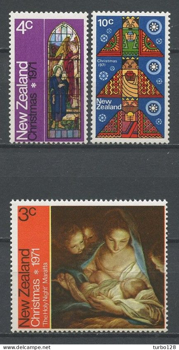 Zélande 1971  N° 548/550 ** Neufs MNH Superbes C 2 € Noël Christmas. Vierge, Enfant, Child. Vitrail Eglise Sant-Luc 3 Ro - Unused Stamps