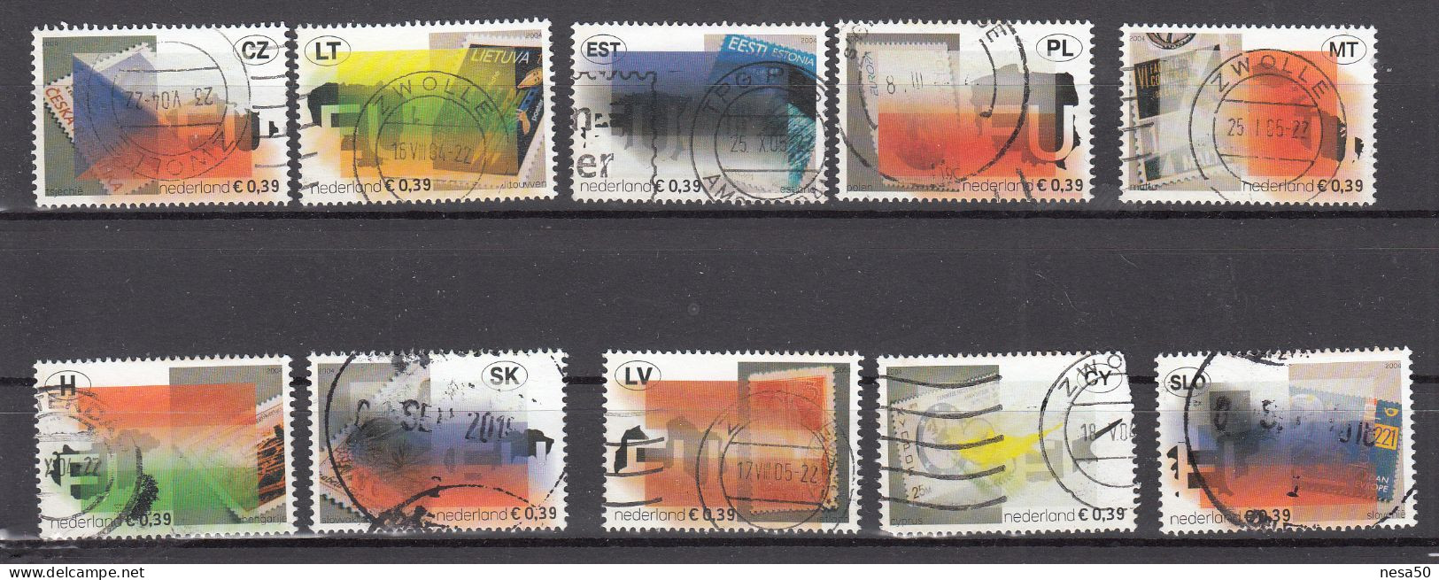 Nederland 2004 NVPH Nr 2260 - 2269 ,  Mi Nr 2205 - 2214 ; Uitbreiding Europese Unie - Usados