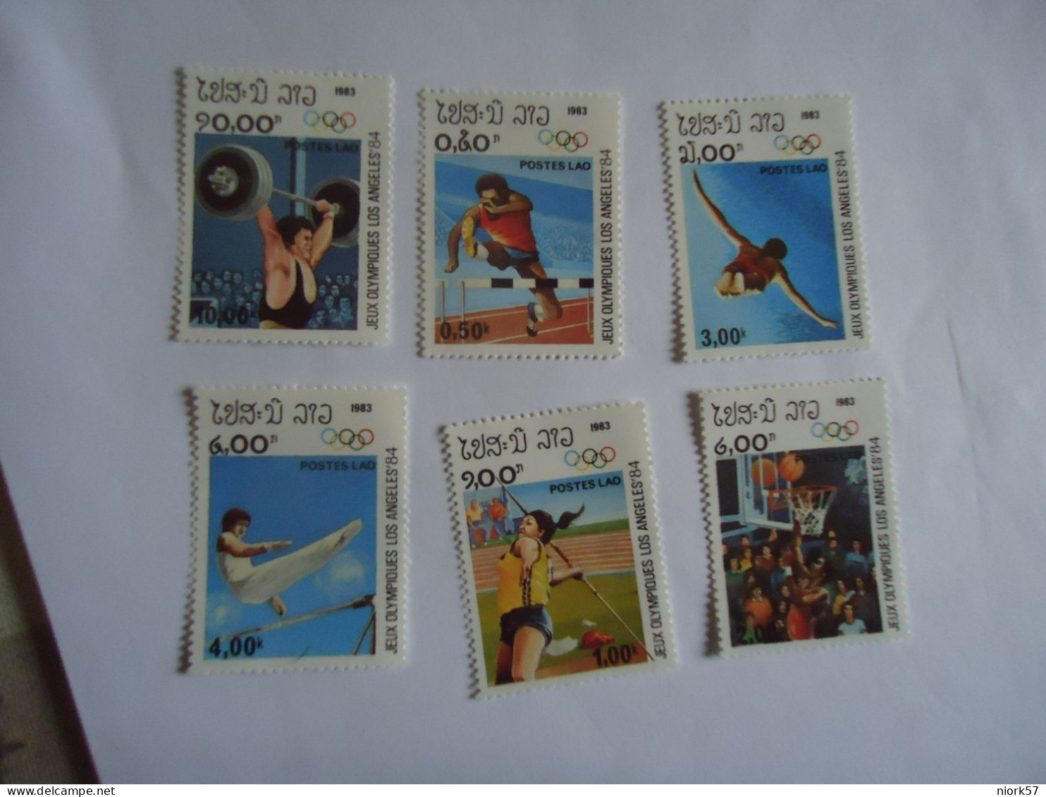 LAOS  MNH  STAMPS   SET  6  OLYMPIC  GAMES   LOS ANGELES 1984 - Summer 1984: Los Angeles