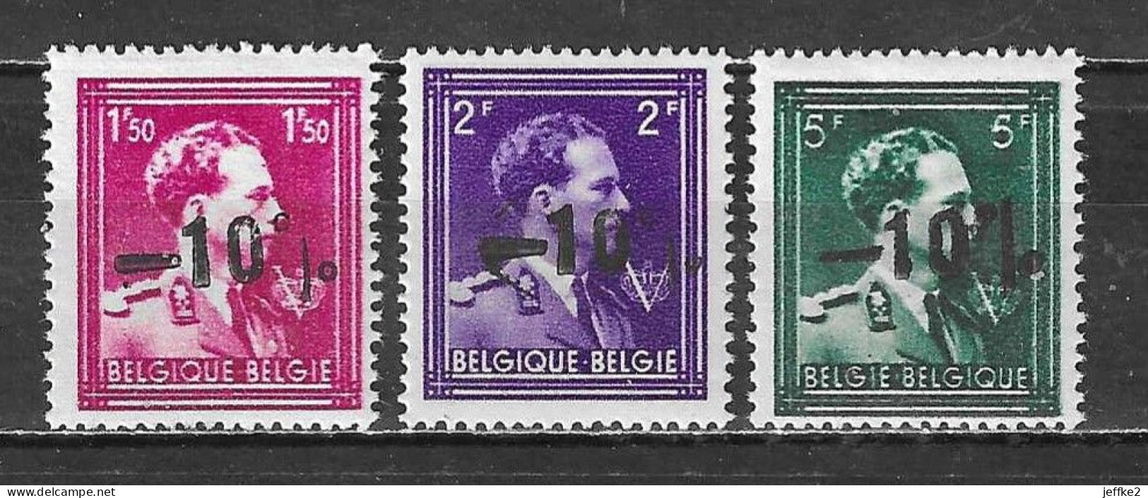 724N/P**  Leopold III Col Ouvert Surchargé -10% - ARDOYE - Série Complète - MNH** - LOOK!!!! - 1946 -10 %