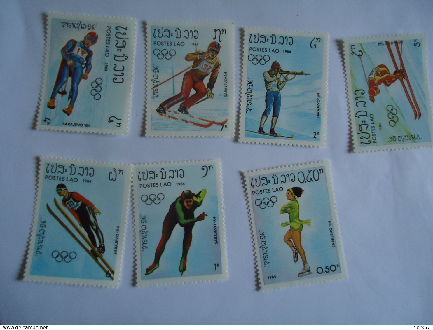 LAOS  7 MNH  STAMPS OLYMPIC GAMES CALGARY 88 - Winter 1988: Calgary