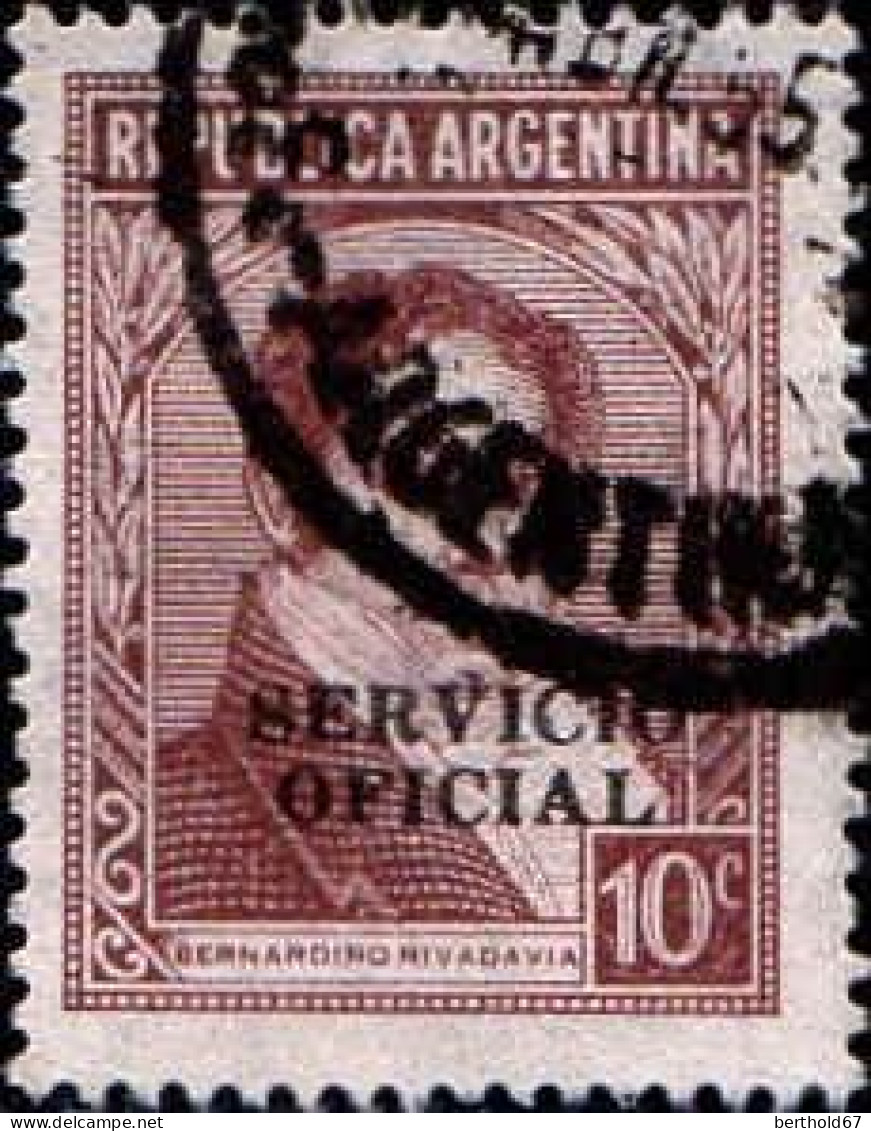 Argentine Service Obl Yv:342 Mi:38DX Bernardino Rivadavia (Beau Cachet Rond) - Service