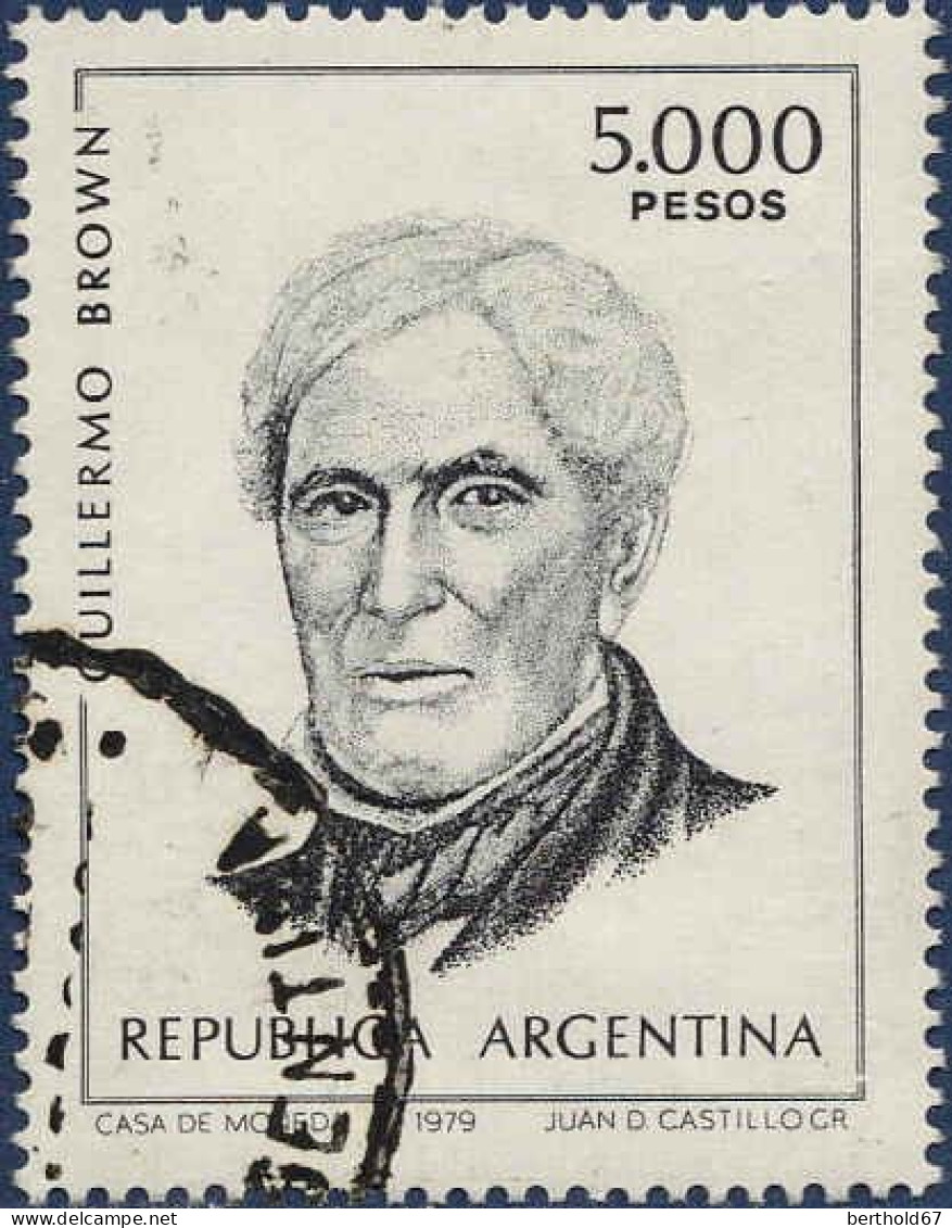 Argentine Poste Obl Yv:1212 Mi:1431 Guillermo Brown (Beau Cachet Rond) - Usati