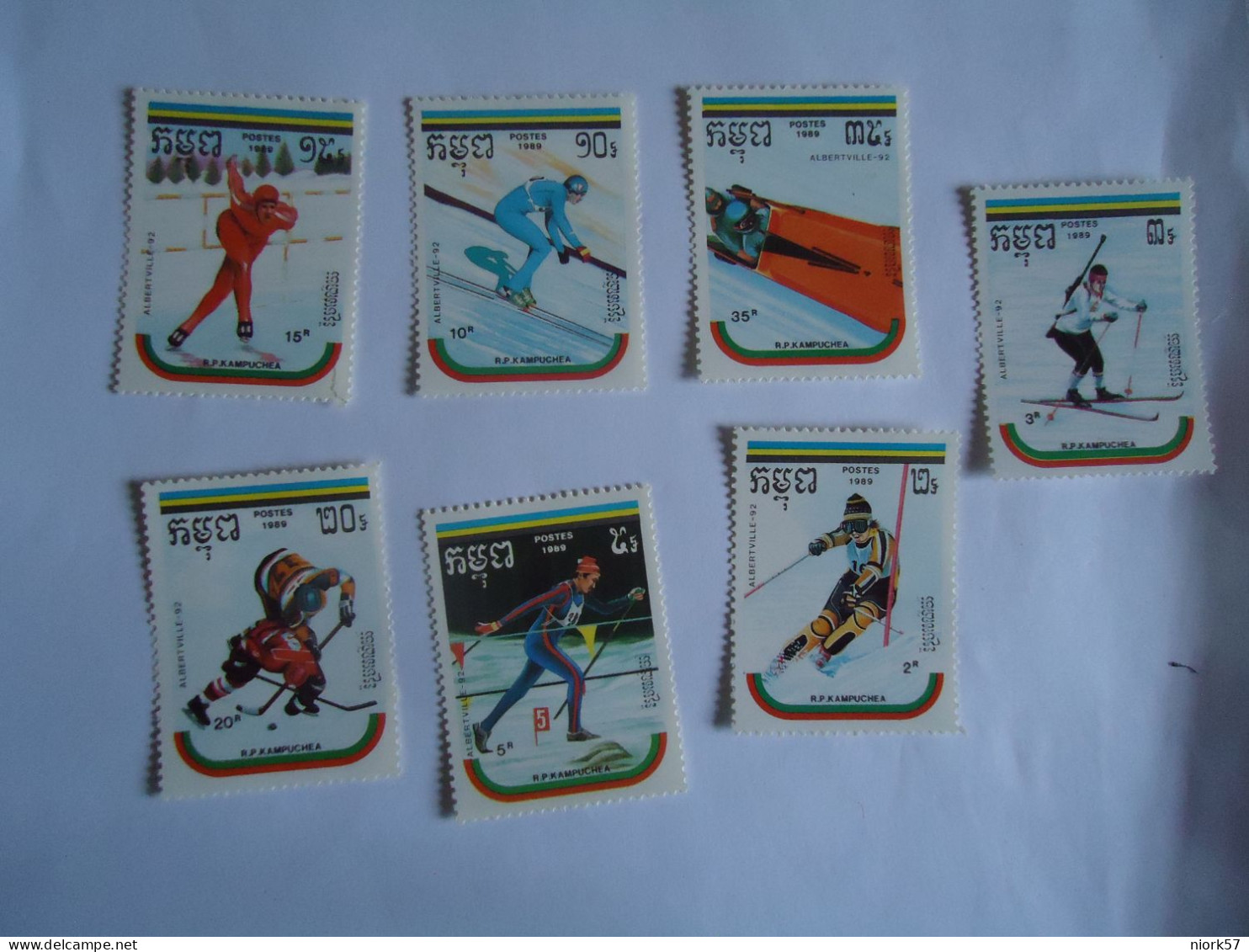 KAMPUCHEA   MNH  SET 7 OLYMPIC GAMES  ALBERVILLE  1992 - Hiver 1992: Albertville