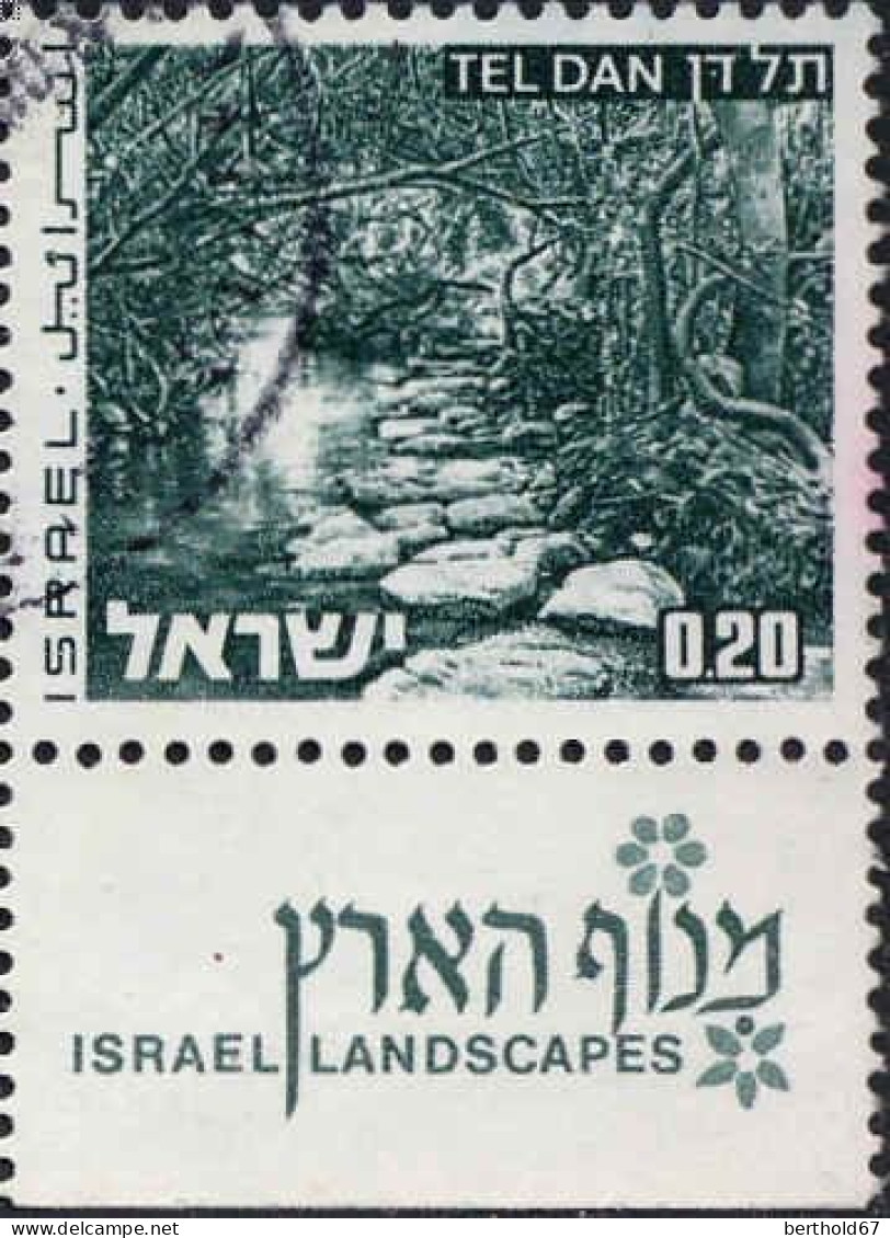 Israel Poste Obl Yv: 532 Mi:598x Tel Dan (Beau Cachet Rond) - Usati (con Tab)