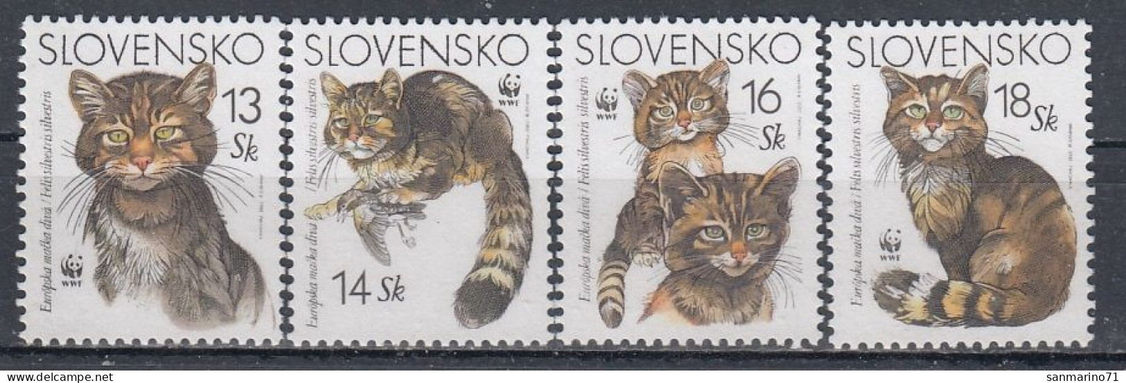 SLOVAKIA 458-461,unused (**) Cats - Ongebruikt