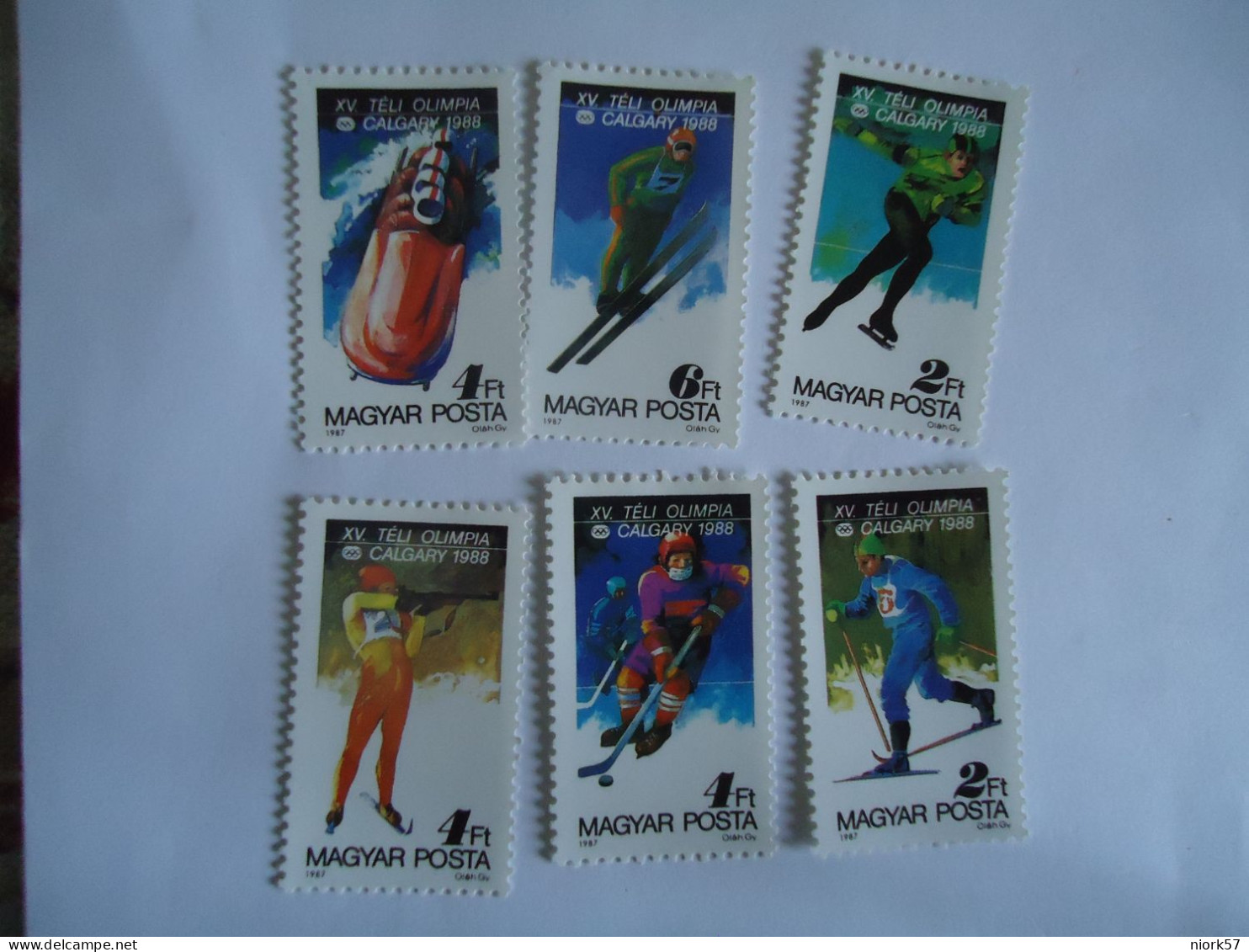 HUNGARY MNH  SET 6 OLYMPIC GAMES GALGARY1988 - Invierno 1988: Calgary