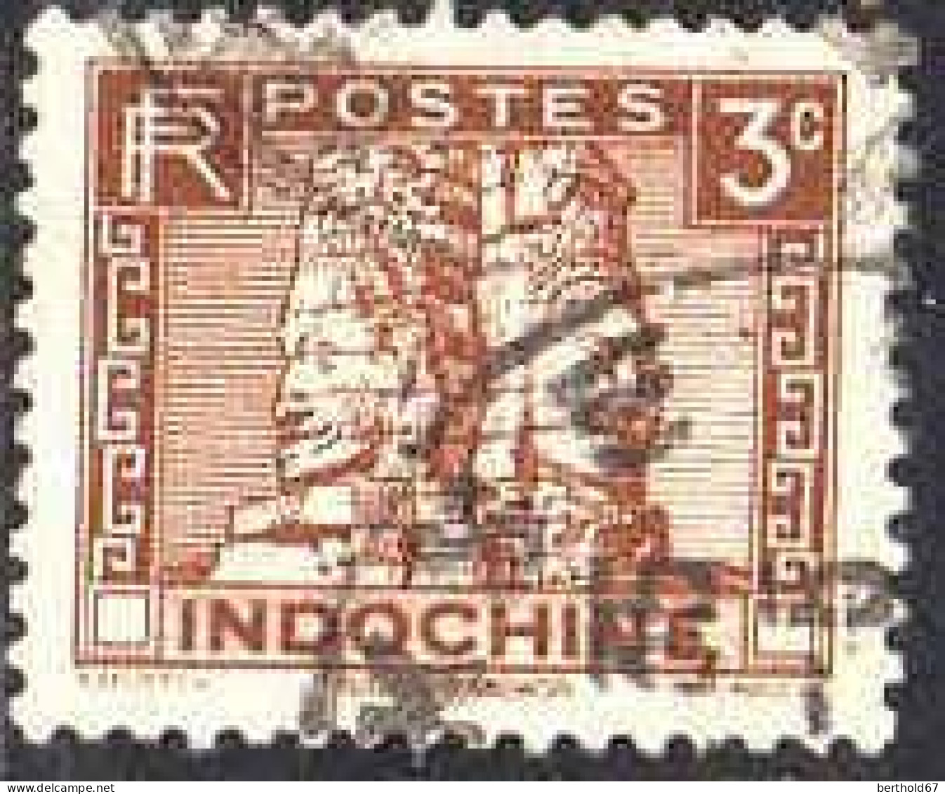 Indochine Poste Obl Yv:157 Mi:157 Ruines D'Angkor (Beau Cachet Rond) - Oblitérés