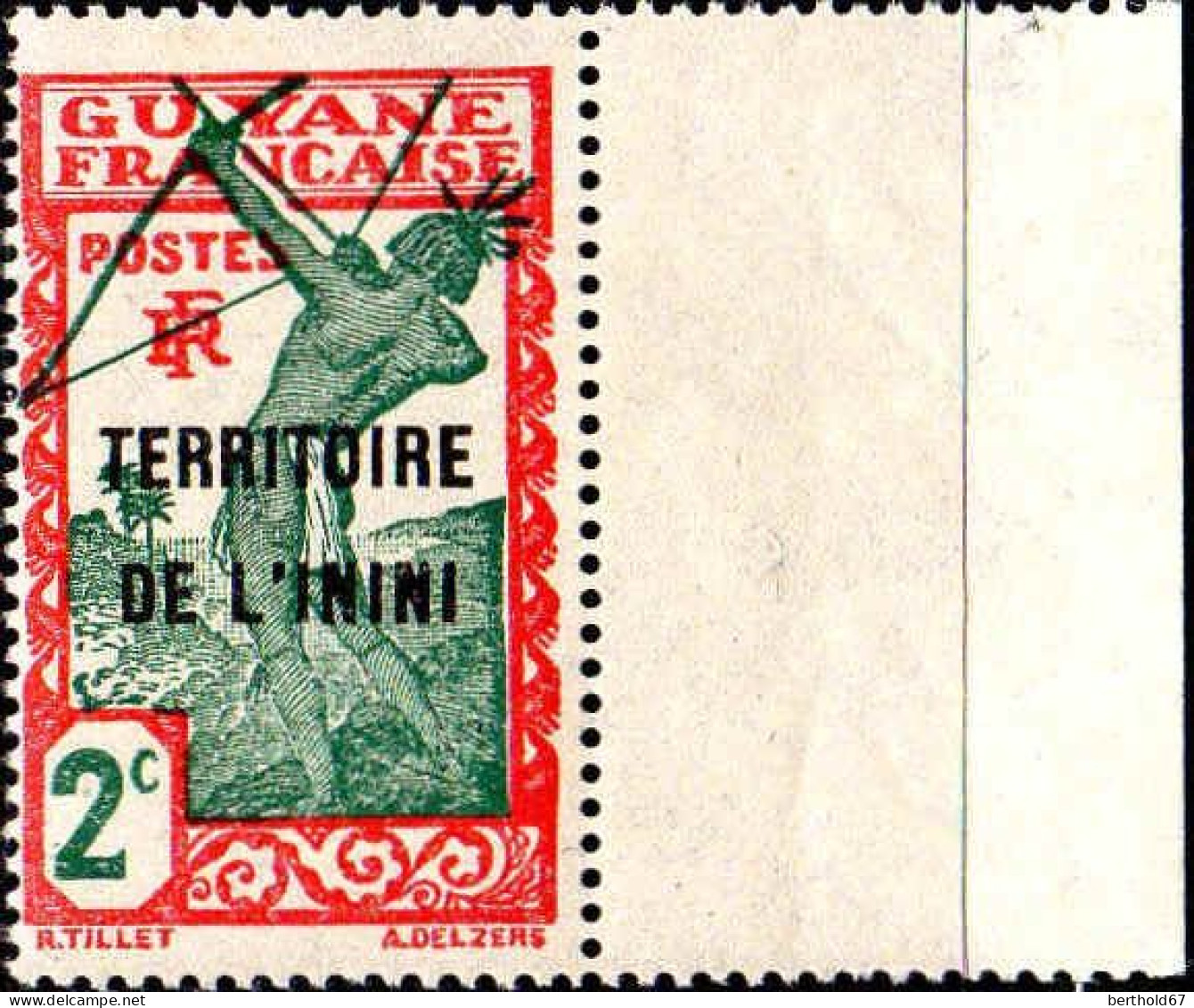 Inini Poste N** Yv: 2 Mi:2 Indigène Tirant à L'arc Bord De Feuille - Unused Stamps