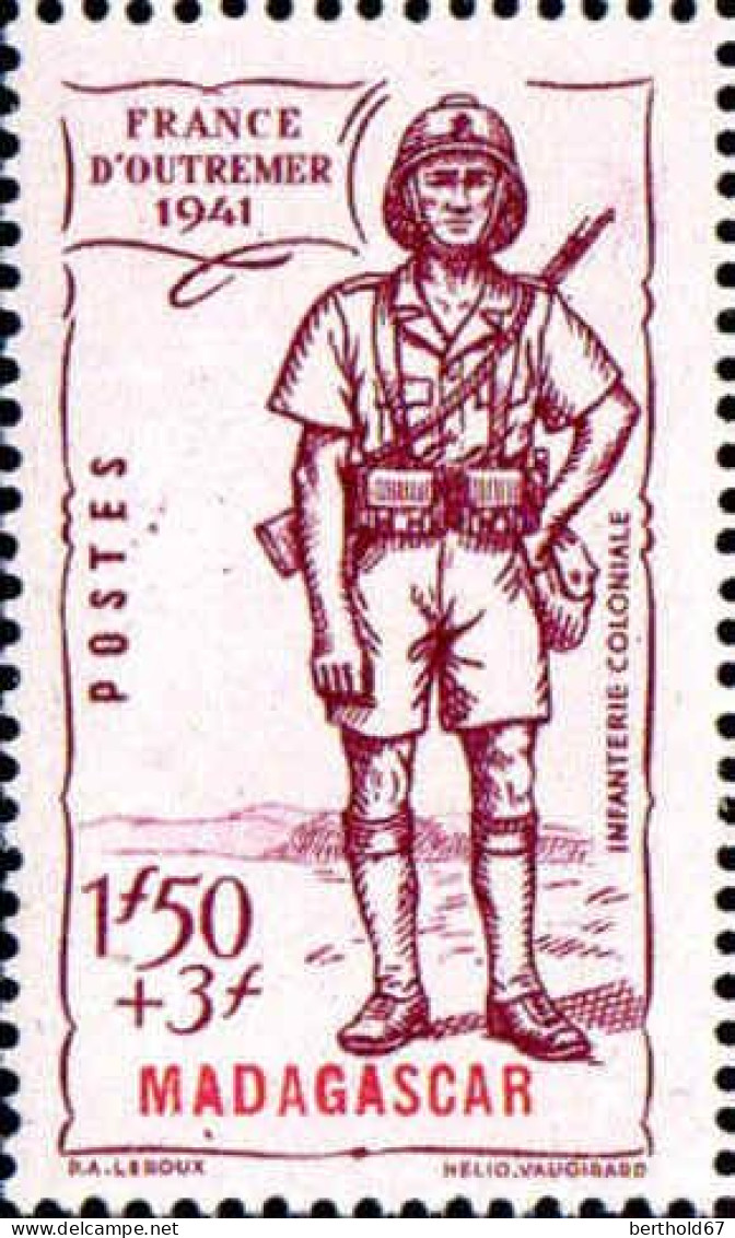 Madagascar Poste N** Yv:227 Mi:268 France D'Outremer Infanterie Coloniale - Neufs