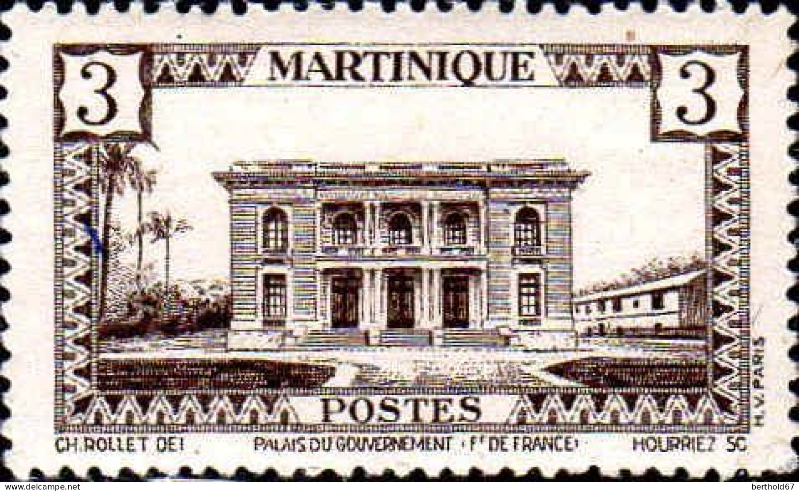 Martinique Poste N** Yv:191 Mi:192 Palais Du Gouvernement Ft De France - Neufs
