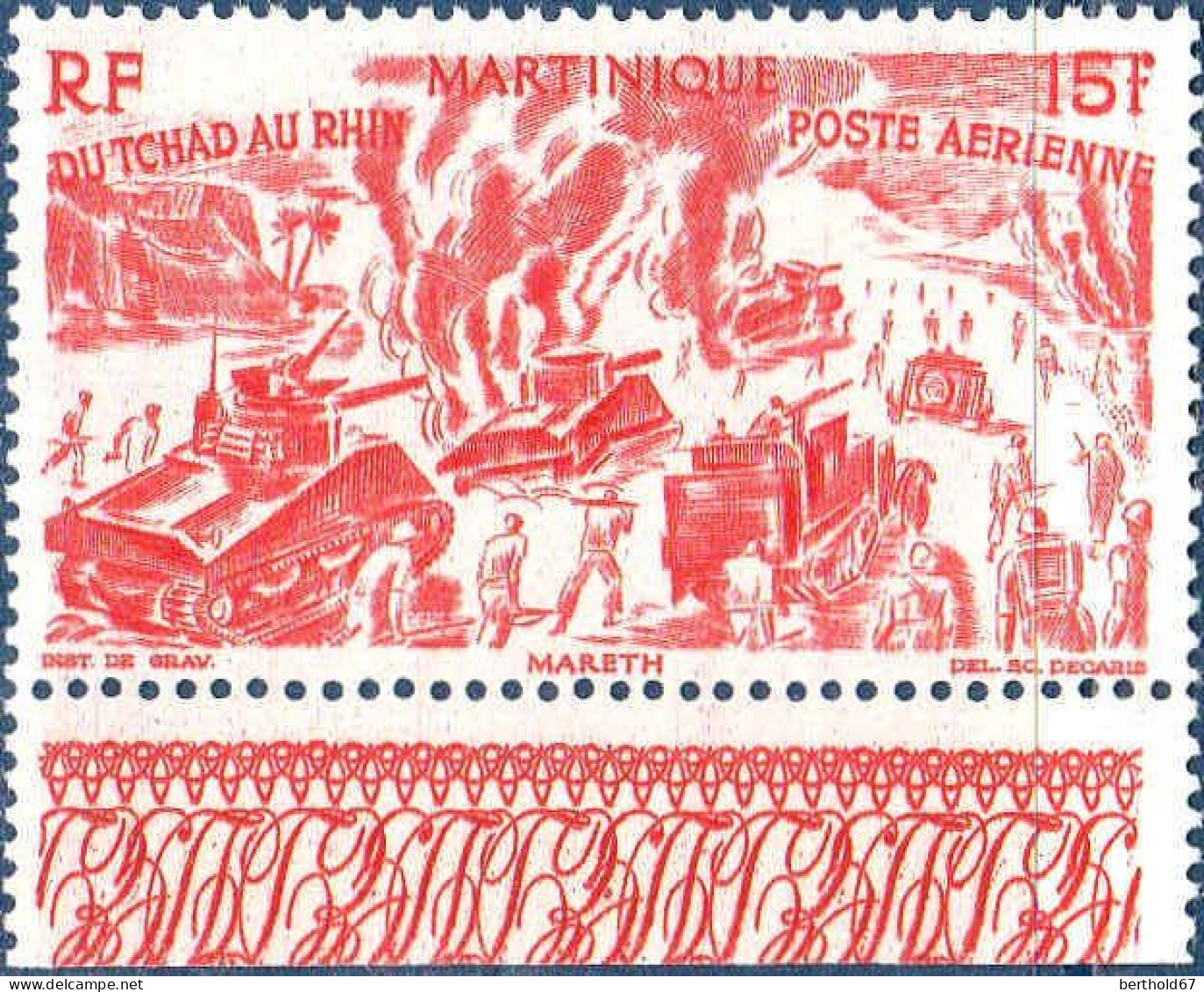 Martinique Avion N** Yv: 7/12 Du Tchad Au Rhin Bord De Feuille - Airmail