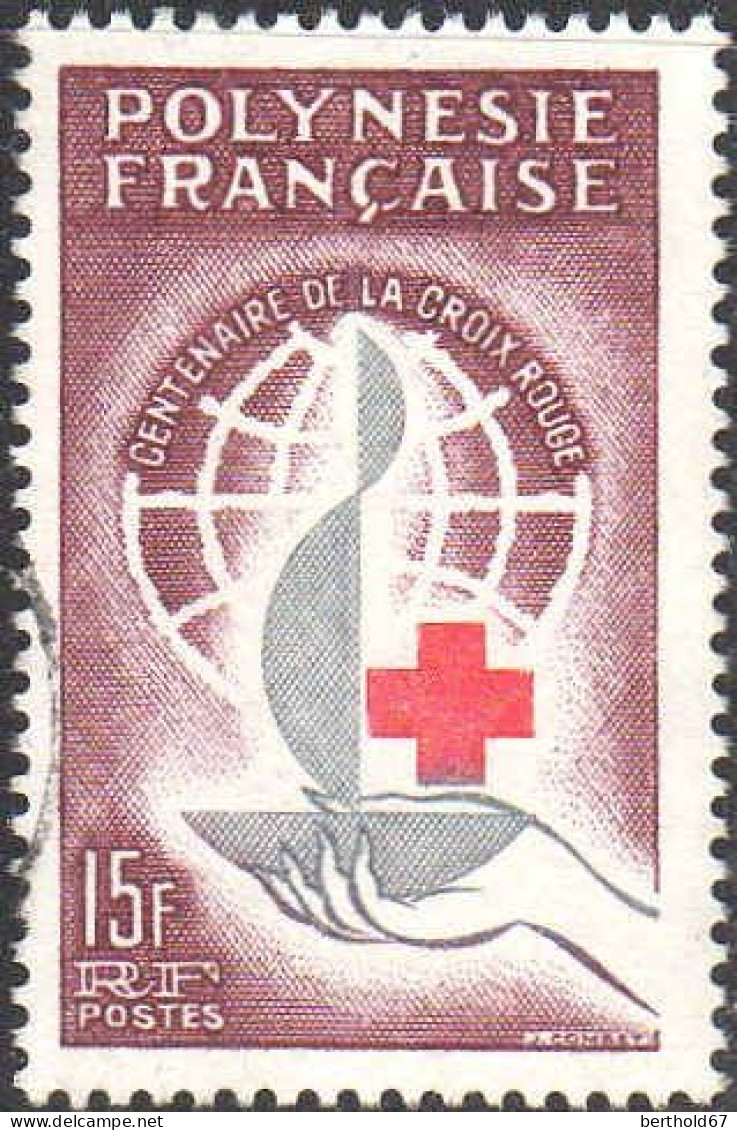 Polynésie Poste Obl Yv: 24 Mi:30 Centenaire De La Croix-Rouge (cachet Rond) - Gebraucht