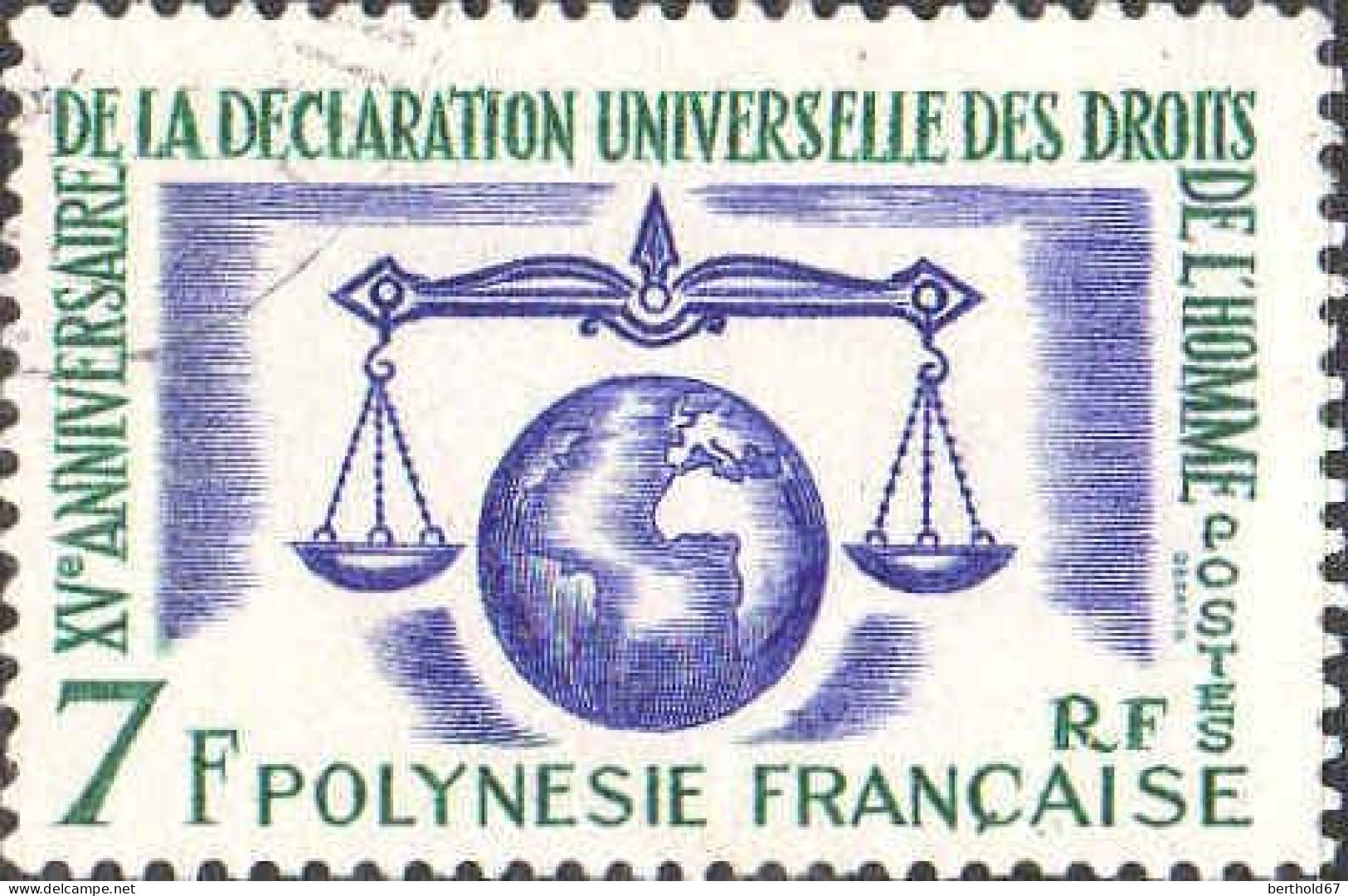 Polynésie Poste Obl Yv: 25 Mi:31 Déclaration Universelle Des Droits De L'Homme (cachet Rond) - Gebraucht