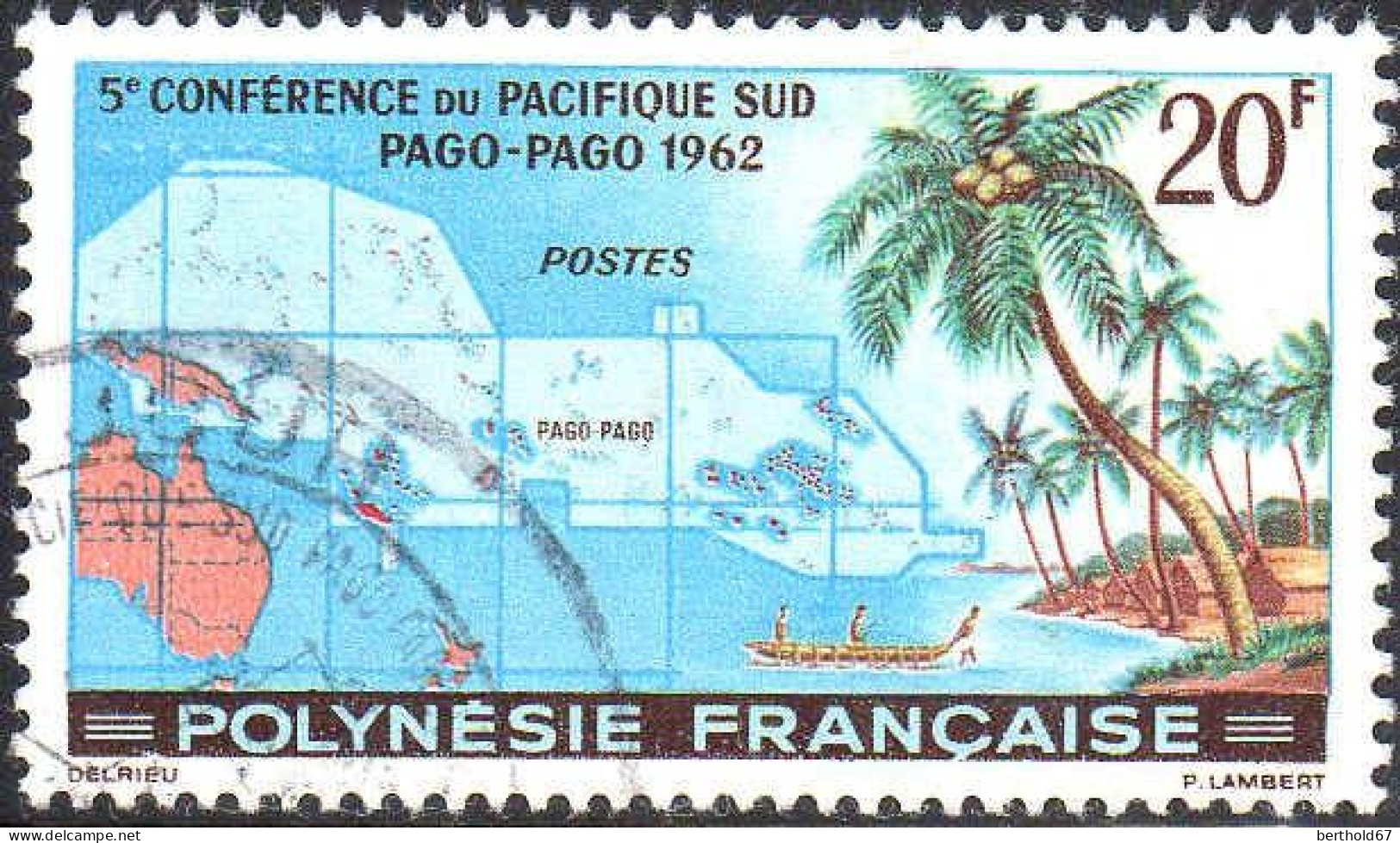 Polynésie Poste Obl Yv: 17 Mi:22 5.Conférence Du Pacifique-Sud Pago-Pago (Beau Cachet Rond) - Gebruikt