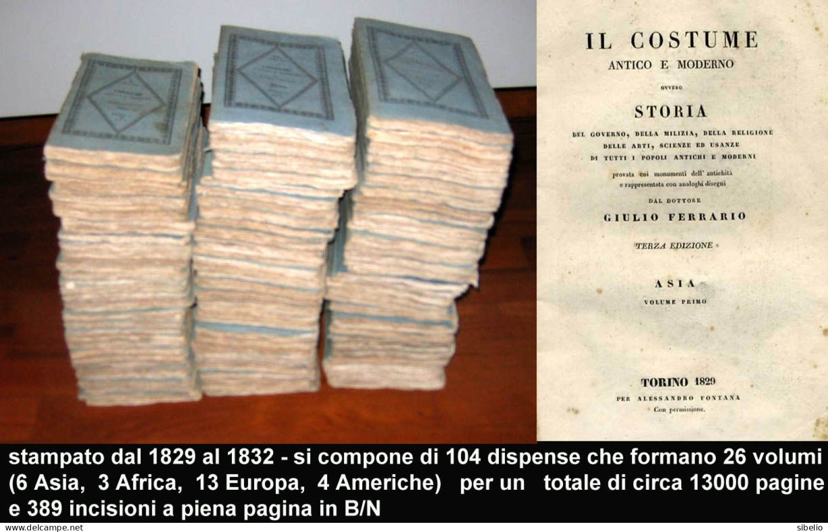 Il Costume Antico E Moderno - Autore Giulio Ferrario - 1829 1832 Circa - N - Livres Anciens