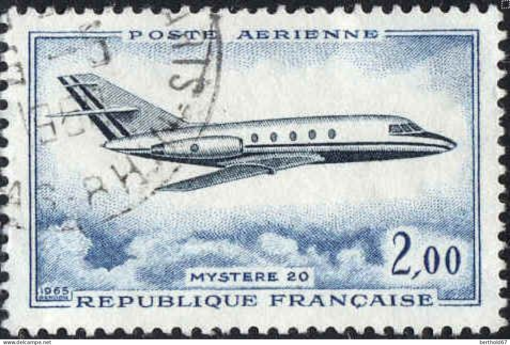 France Avion Obl Yv:42 Mi:1514 France Préo N* Yv:134 Mi:1905 Monnaie Gauloise (sans Gomme)Mystere 20 (Beau Cachet Rond) - 1960-.... Oblitérés