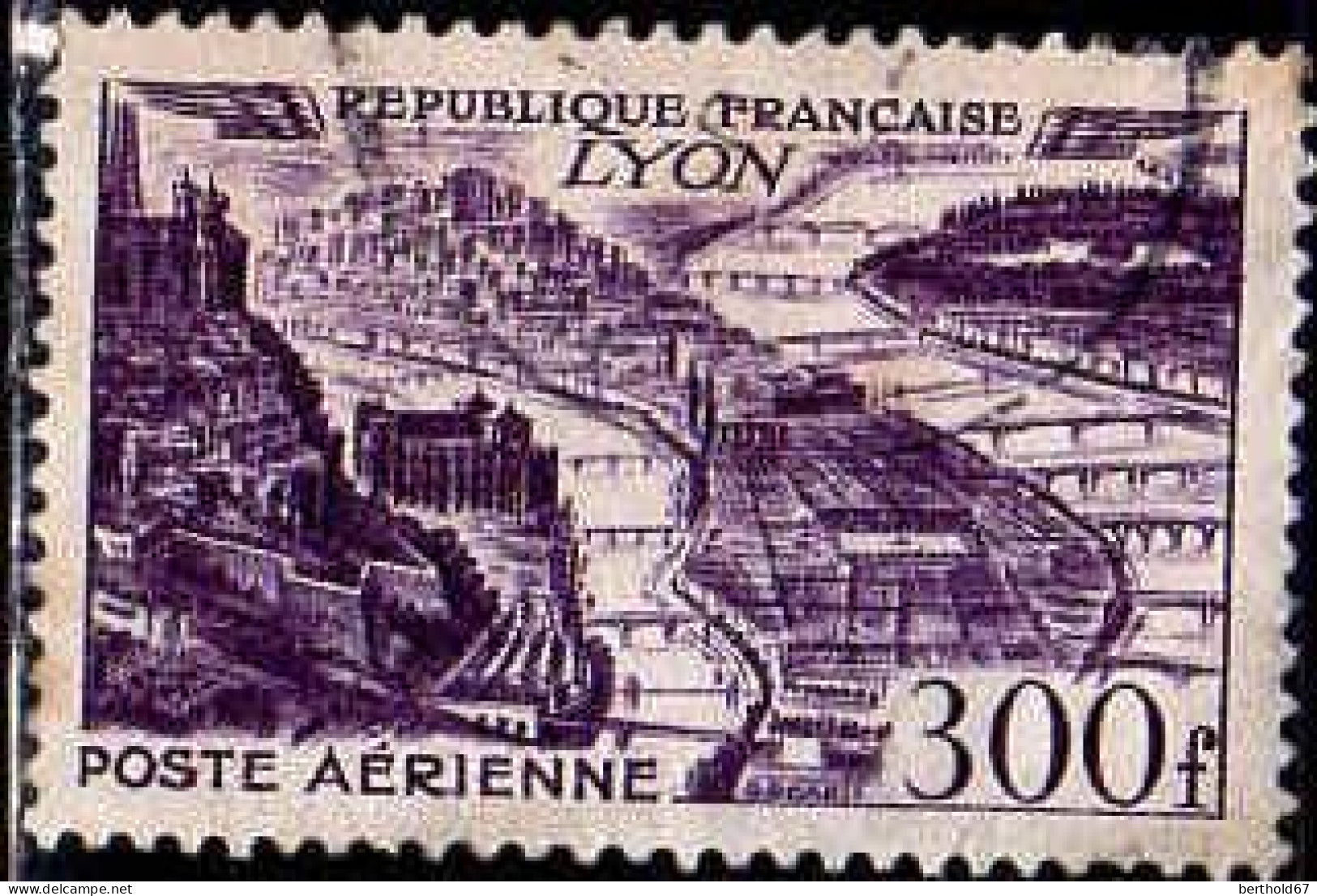 France Avion Obl Yv:26 Mi:863 Lyon (cachet Rond) - 1927-1959 Usati