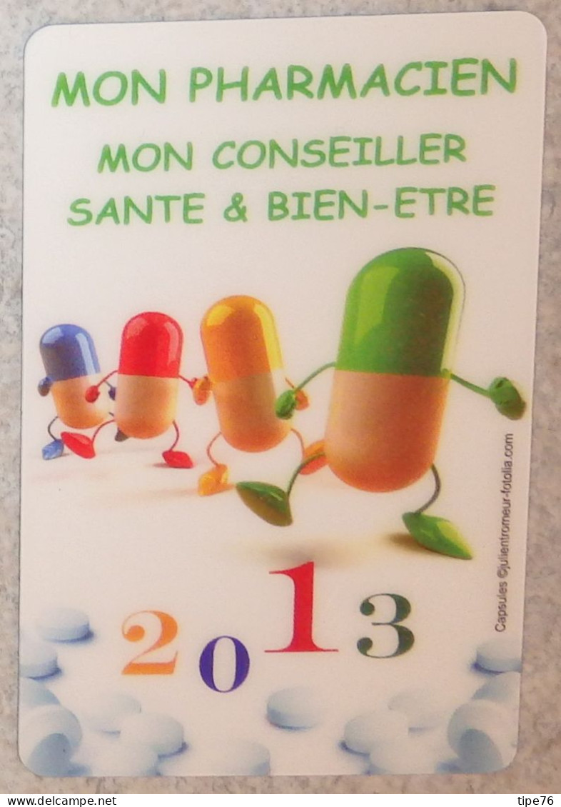 Petit Calendrier De Poche Plastifié 2013 Pharmacie  Vinça Pyrénées Orientales Santé Bien-être- Format Carte Bleue - Tamaño Pequeño : 2001-...