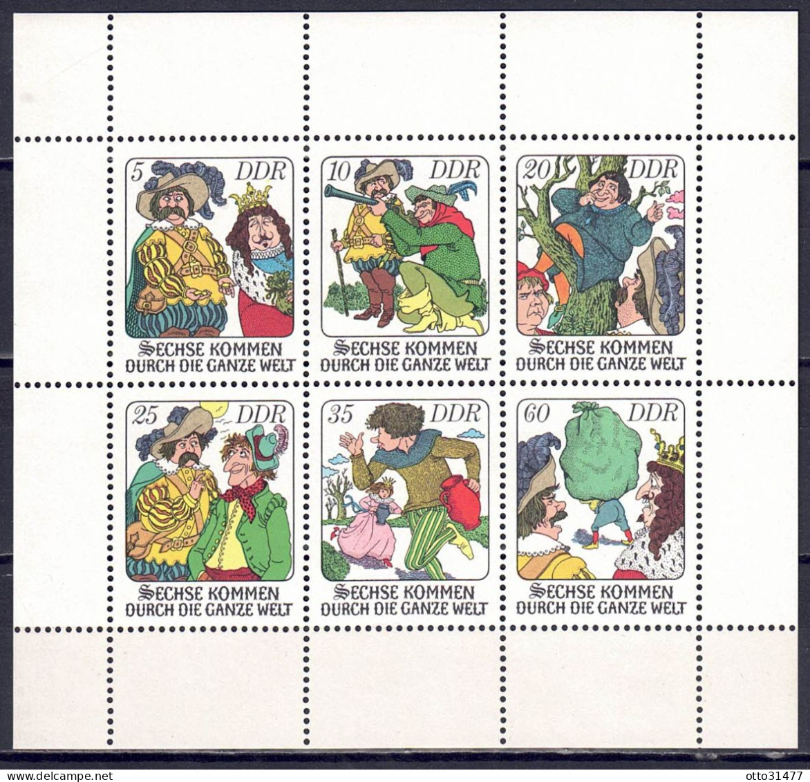 DDR 1977 - Märchen, Nr. 2281 - 2288 Im Kleinbogen, Postfrisch ** / MNH - 1971-1980