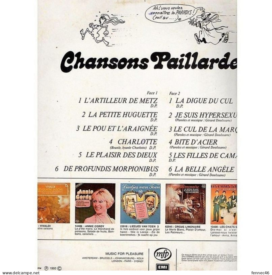 * Vinyle 33T - Les Crevaindieu - Chansons Paillardes - Humor, Cabaret