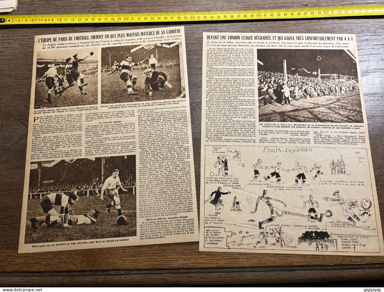 1931 MDS Football Paris Londres Rugby LYON  QUINZE DE PARIS - Collections