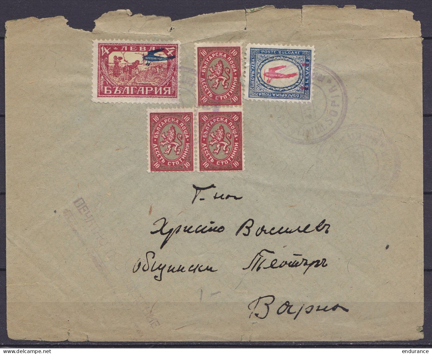 Bulgarie - L. Par Avion Affr. 40L Càd VARNA /8-XI.1927 Pour ? - Voir Cachets - Briefe U. Dokumente