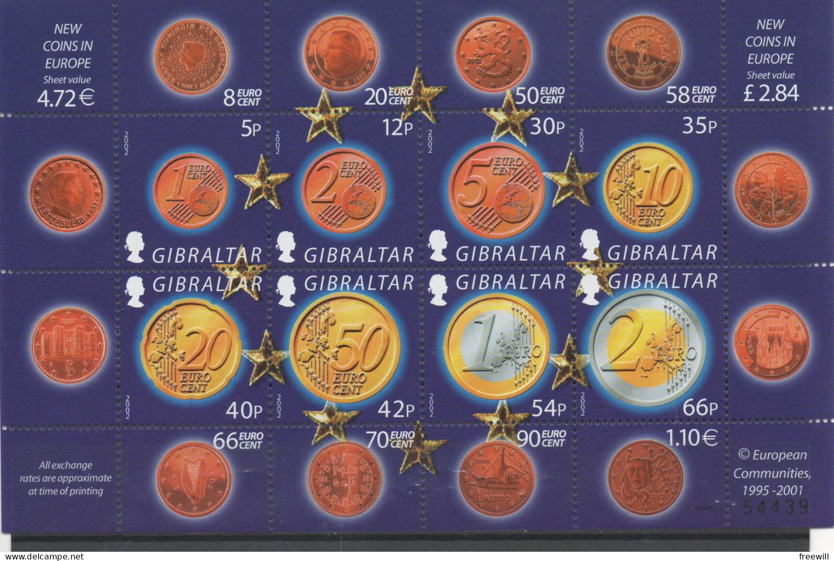 Gibraltar  Eurocoins 2002 MNH - Gibraltar