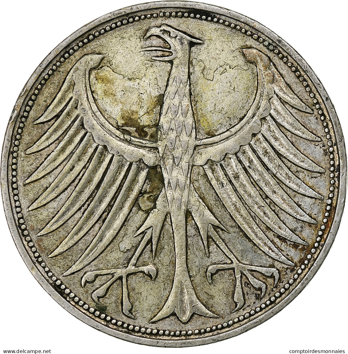 République Fédérale Allemande, 5 Mark, 1951, Hamburg, Argent, TTB+, KM:112.1 - 5 Marcos