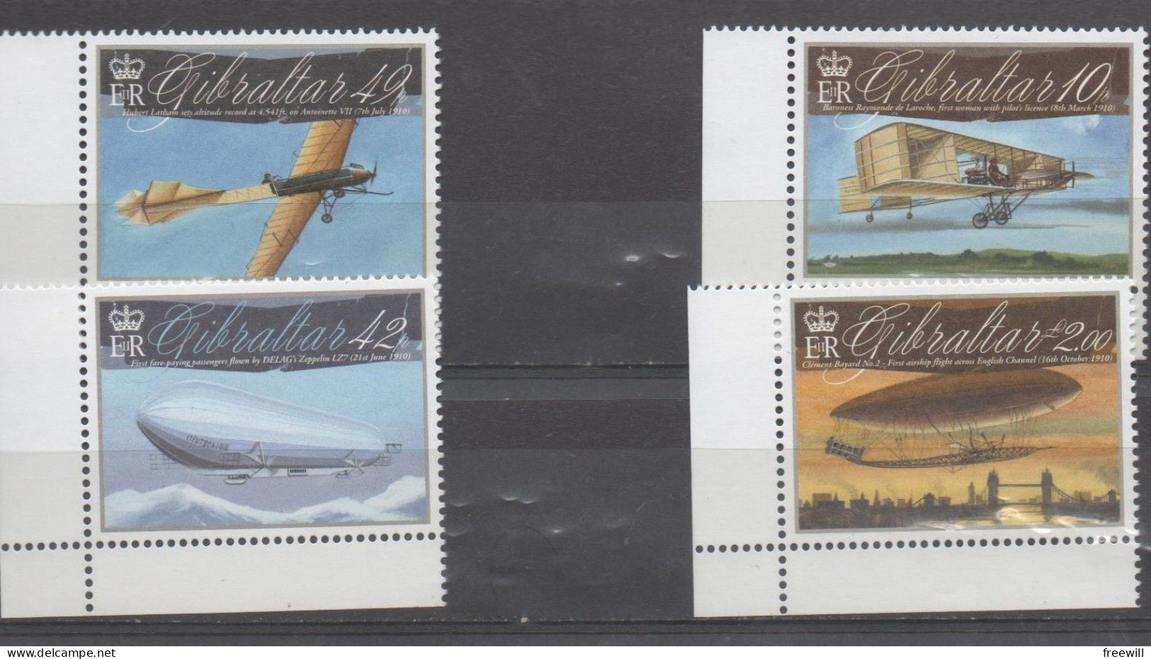 Gibraltar 2010 MNH Avions Et Dirigeables - Gibraltar