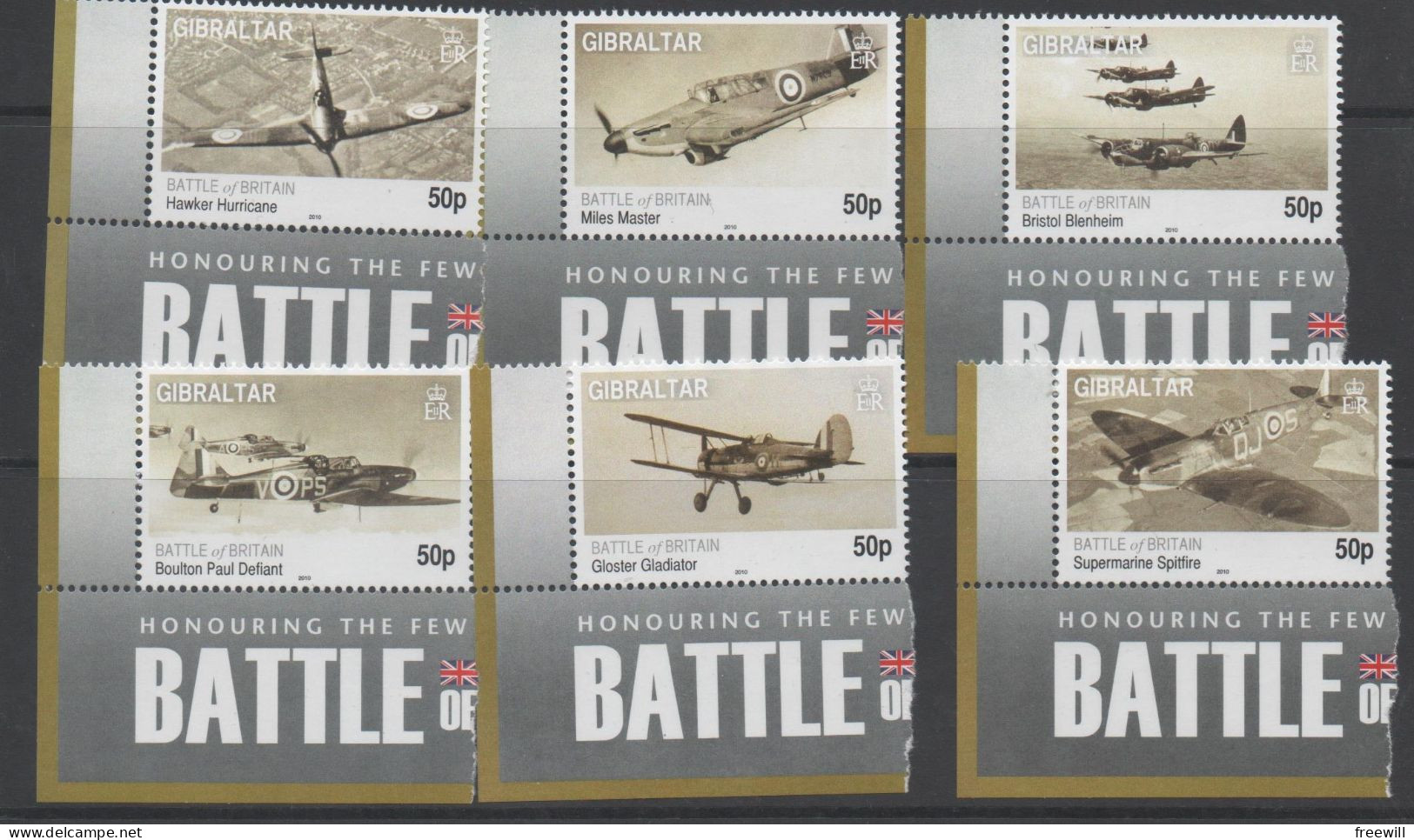 Gibraltar 2010 MNH Bataille D' Angleterre - Battle Of Britain 1940- 2010 - Gibraltar