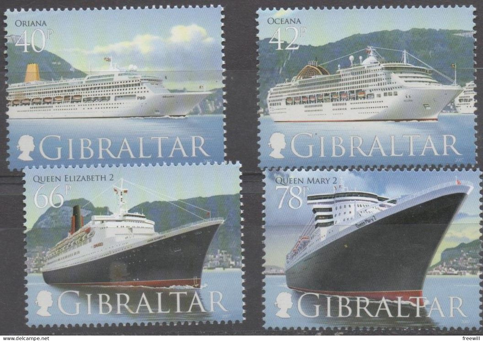 Gibraltar  2007 MNH Bateaux De Croisière - Cruise Liners - Gibraltar