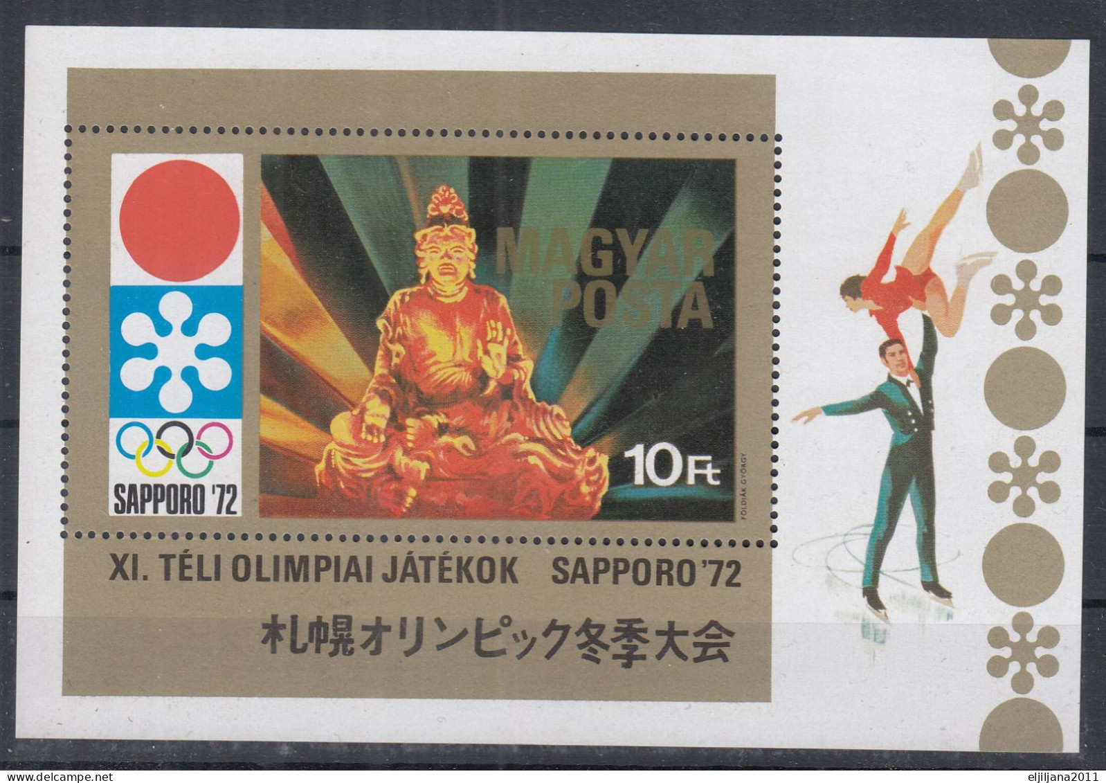 Hungary 1972 ⁕ Winter Olympics / Sapporo - Budda Mi. 2728 ⁕ MNH Block 86 - Ungebraucht