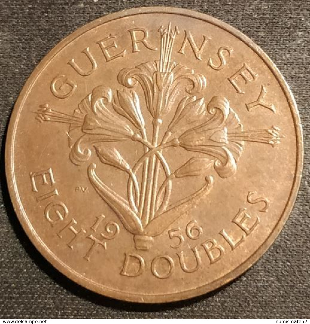 GUERNESEY - 8 DOUBLES 1956 - KM 16 - GUERNSEY - Guernsey