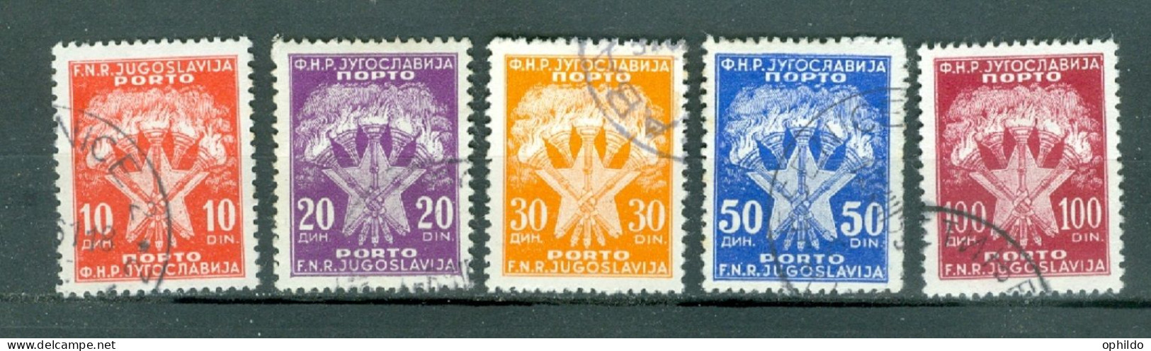 Yougoslavie    Yvert  Taxe 117a/121a OB  TB   - Segnatasse