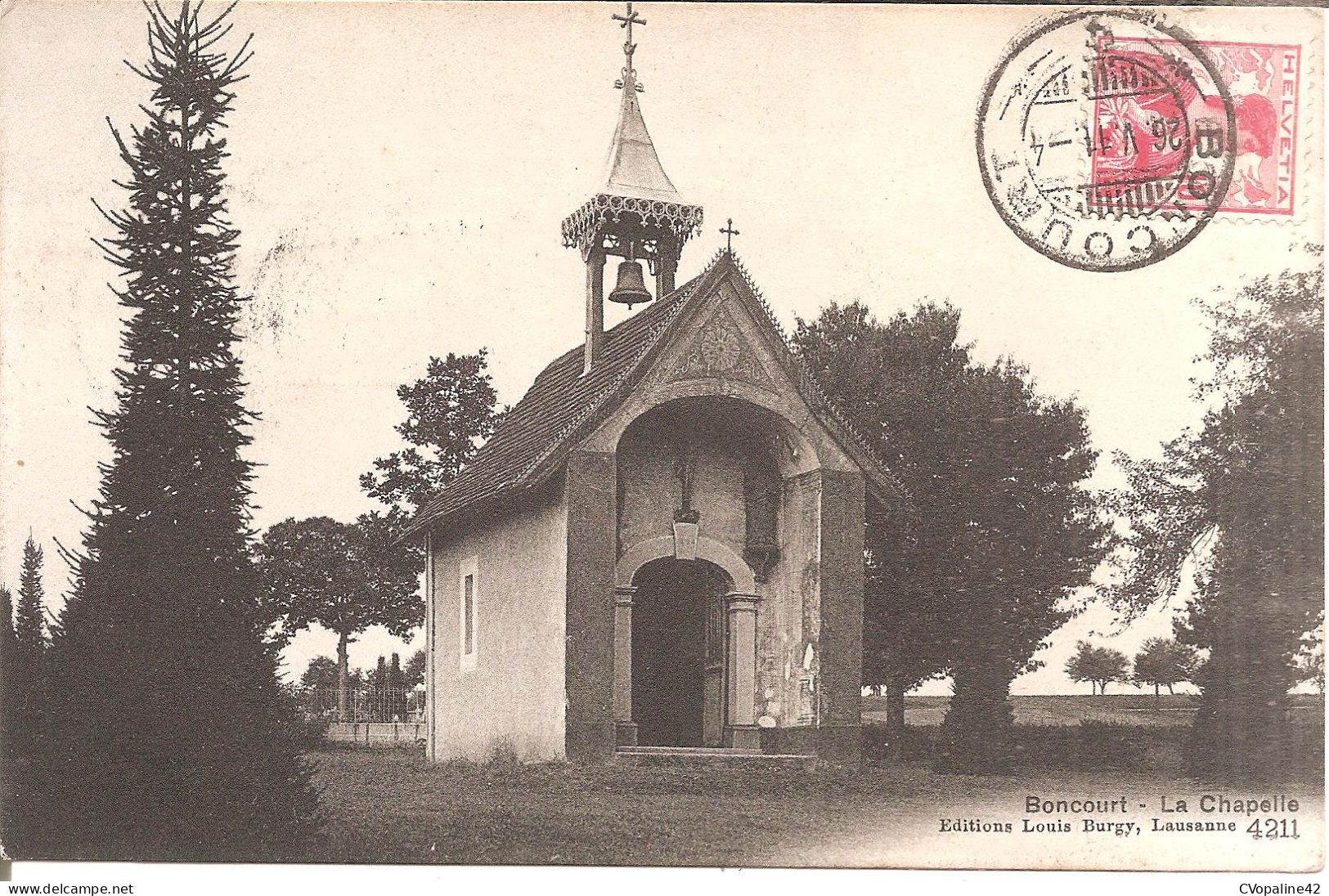 BONCOURT (Jura-JU) La Chapelle En 1911 (Edition Louis Burgy , Lausanne) - Boncourt