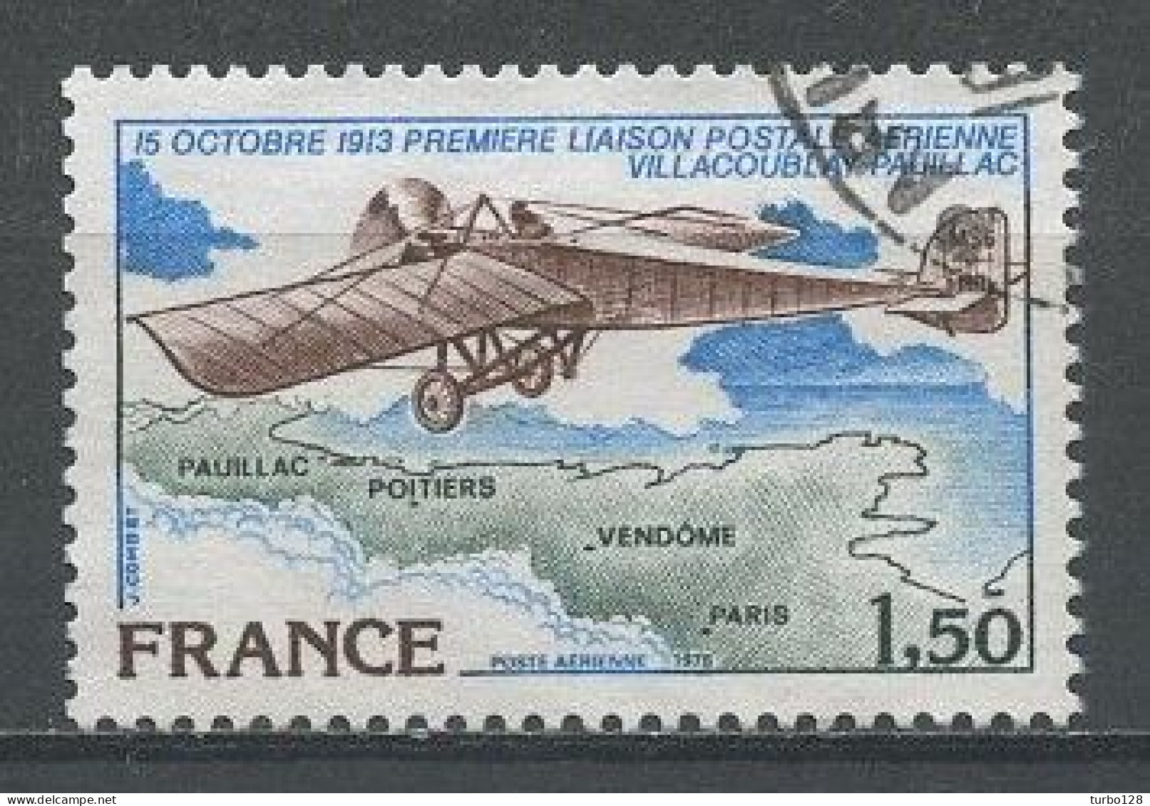 FRANCE 1978 PA N° 51 Oblitéré Superbe Avions Planes Morane-Saulnier Monioplan Leutenant RONIN Transports - 1960-.... Mint/hinged