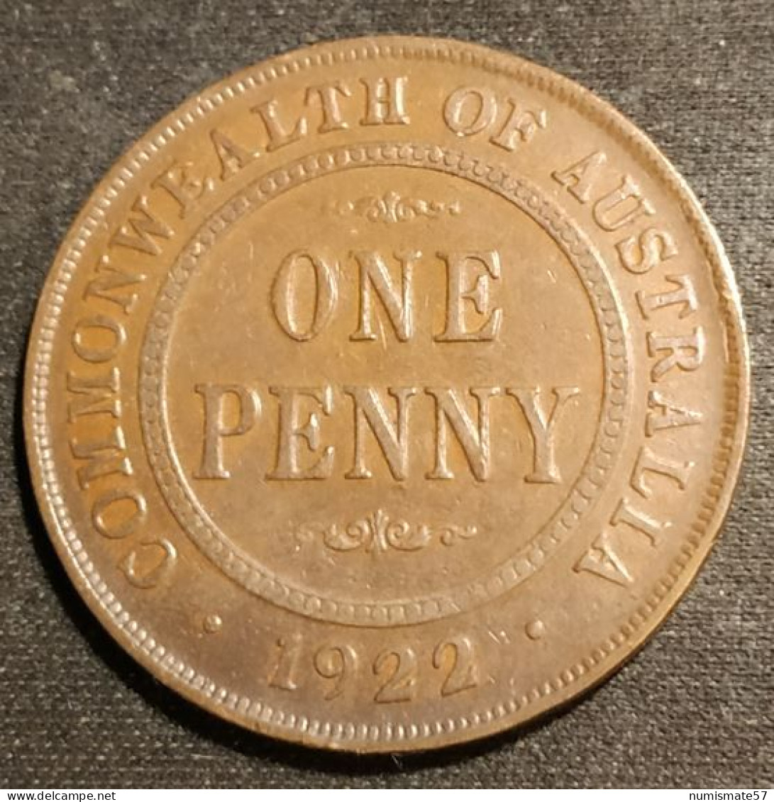 AUSTRALIE - AUSTRALIA - 1 - ONE PENNY 1922 - George V - KM 23 - Penny