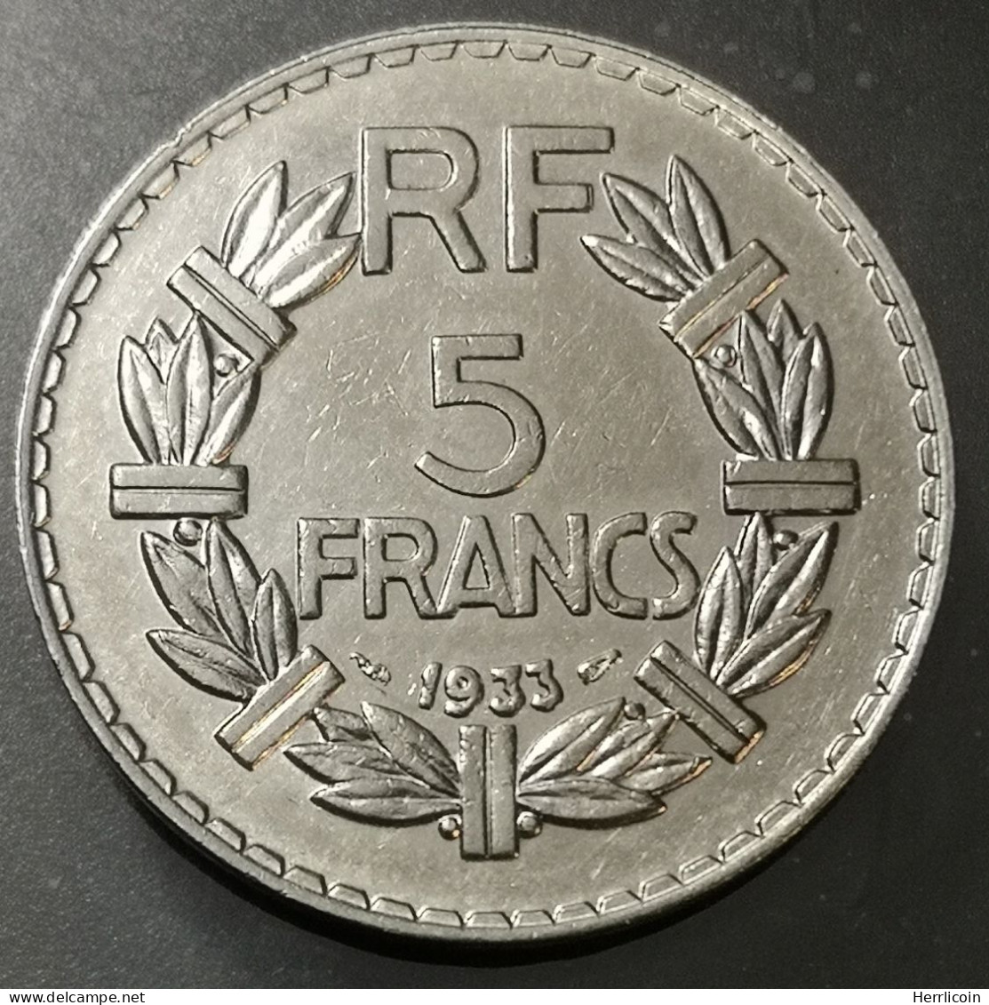 Monnaie France - 1933 - 5 Francs Lavrillier Nickel - 5 Francs