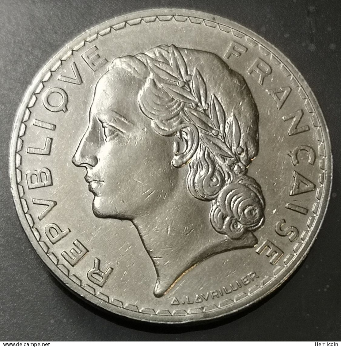 Monnaie France - 1933 - 5 Francs Lavrillier Nickel - 5 Francs