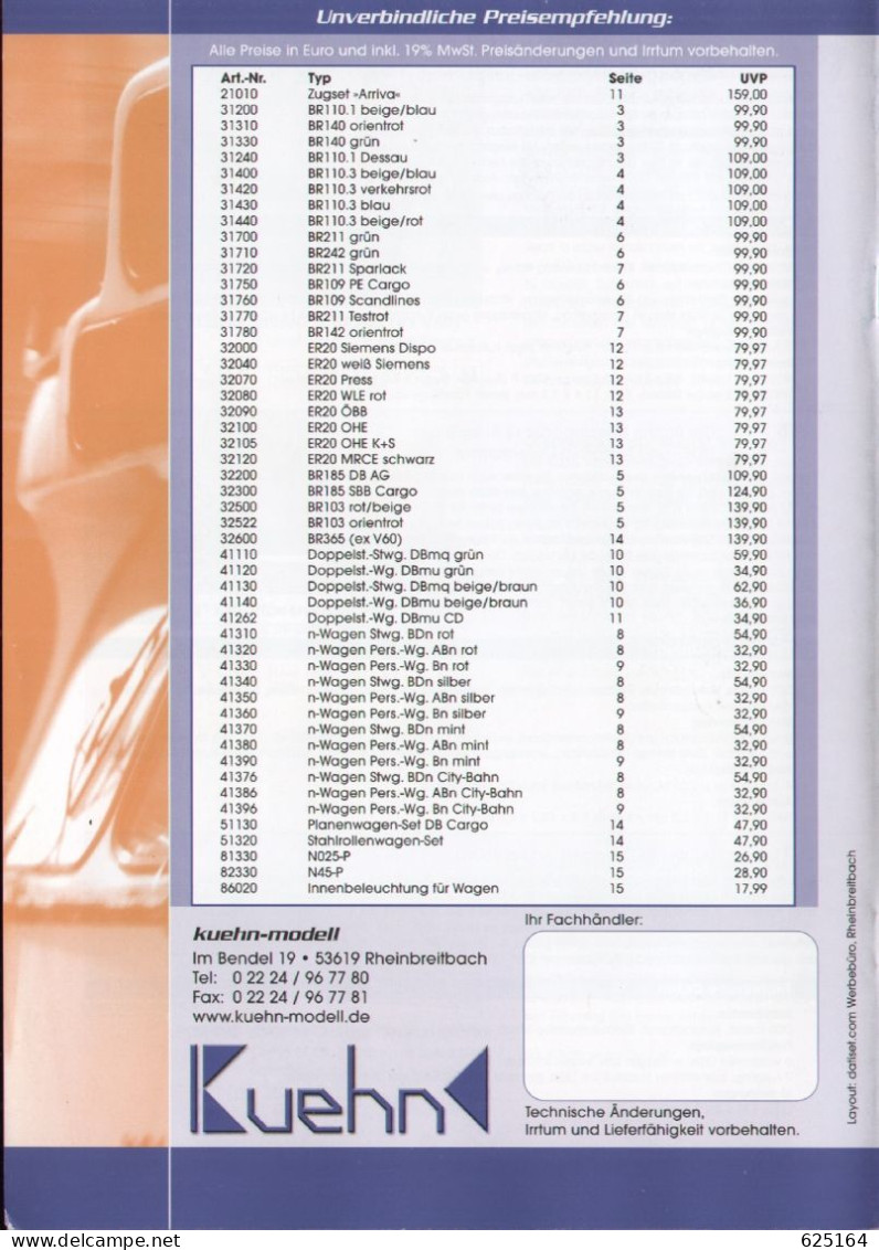 Catalogue KUHEN-MODELL 2009 Neuheiten Spur TT Modelleisenbahnen 1:120 - German