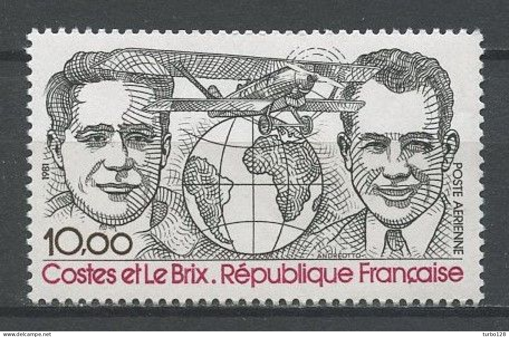 FRANCE 1981 PA N° 55 ** Neuf MNH Superbe  C 5 € Avions Planes Bréguet XIX GR Dieudonné Costes Le Brix Transports - 1960-.... Postfris