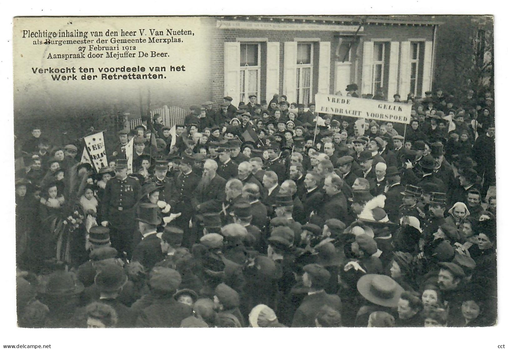 Merksplas  Merxplas Plechtige Inhaling Van Den Heer V. Van Nueten 1912   Aanspraak Door Mejuffer De Beer - Merksplas