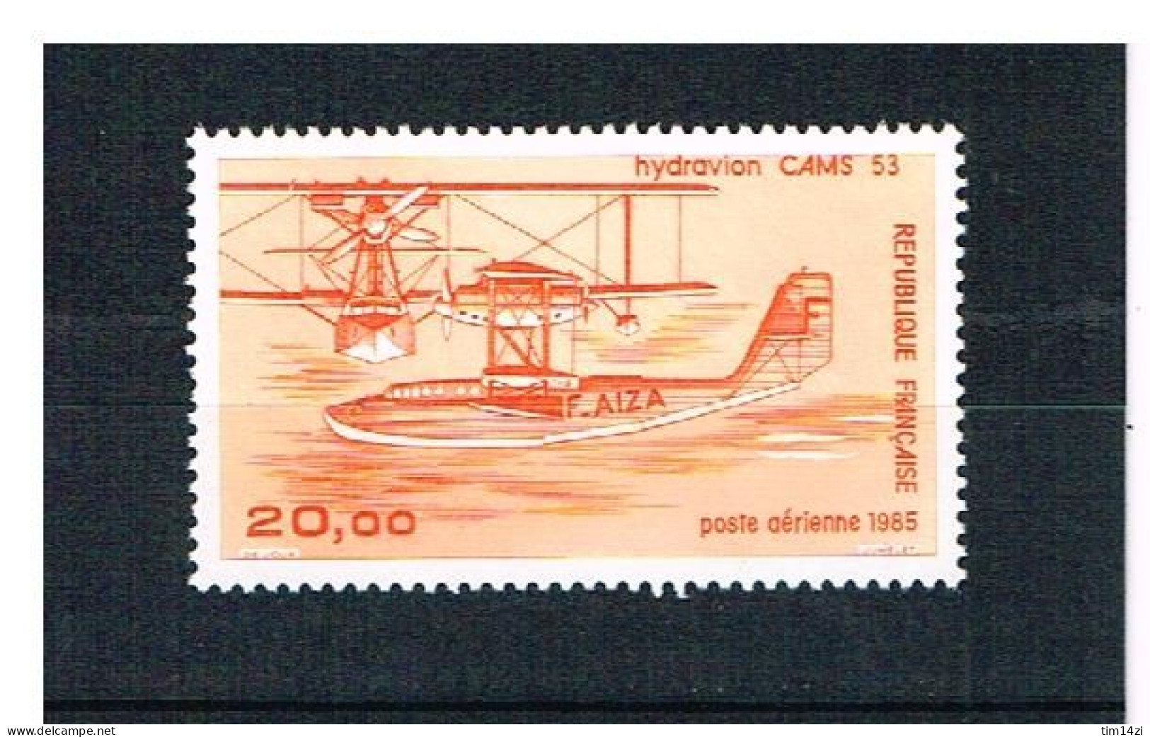 FRANCE - 1985 - N° 58 -  POSTE AERIENNE - NEUF** - HYDRAVION CAMS 53 - Y & T - COTE : 10,00 Euros - 1960-.... Mint/hinged