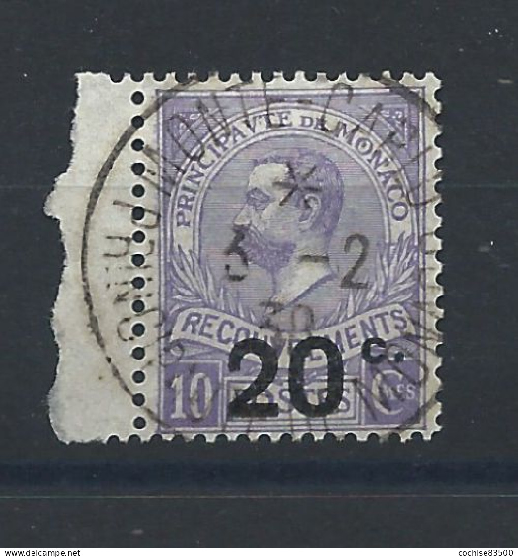 Monaco Timbre Taxe N°11 Obl (FU) 1919 Surchargé - Prince Albert 1er - Taxe