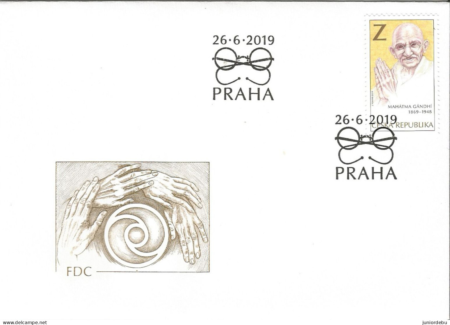 Czeck Republic   - 2019 - Gandhi - Celebrating 150th Anniv. -  FDC. ( CP350) ( OL 26.7.19 ) - Mahatma Gandhi