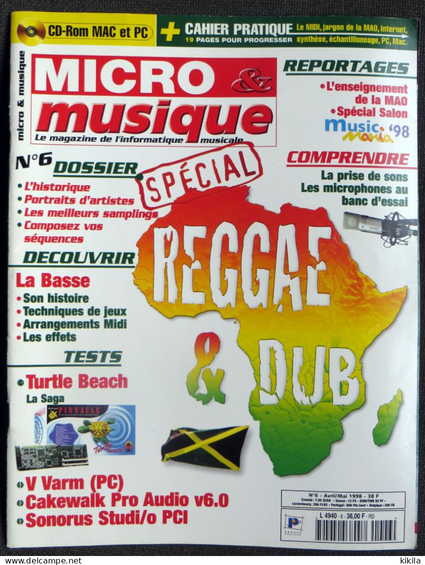 Revue MICRO & MUSIQUE N° 6 Avril Mai 1998 Le Magazine De L'informatique Musicale Spécial REGGAE & DUB - Música