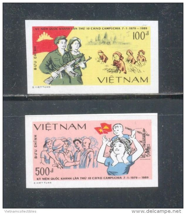 Vietnam Viet Nam MNH Imperf Stamps 1989 : 10th Anniversary Of National Day Of Cambodia (Ms559) - Vietnam